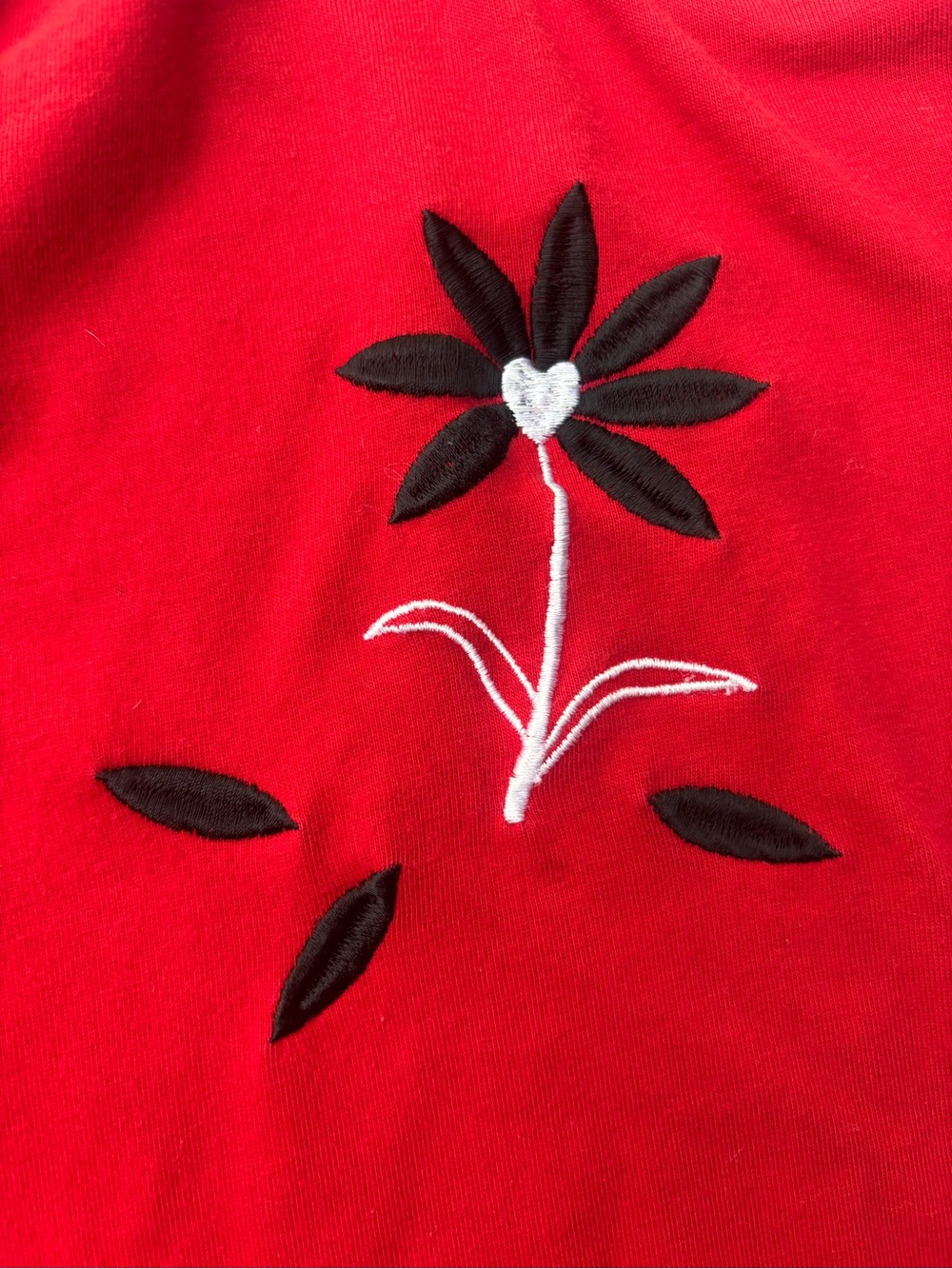 VINTAGE Bold Spirit Red Floral Button-Front Womens Top - Picture 3 of 9